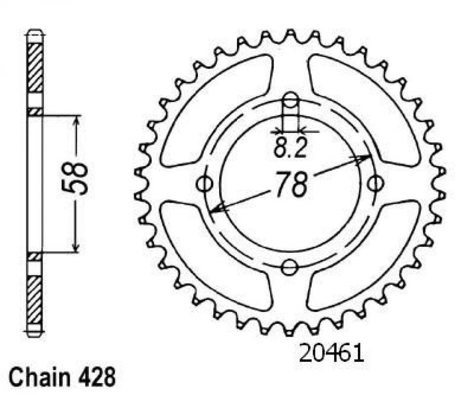 Couronne de transmission pour Hyosung Ga Cruise I