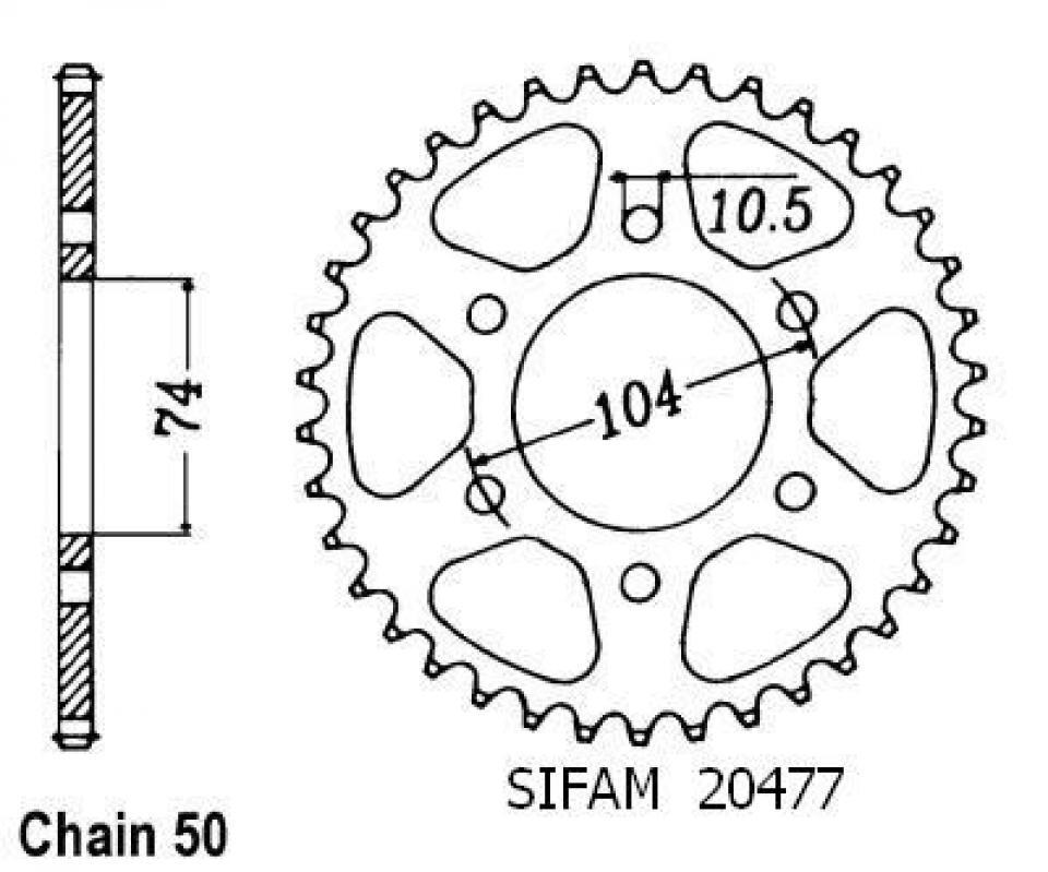 Couronne de transmission pour Kawasaki Z B Rayons
