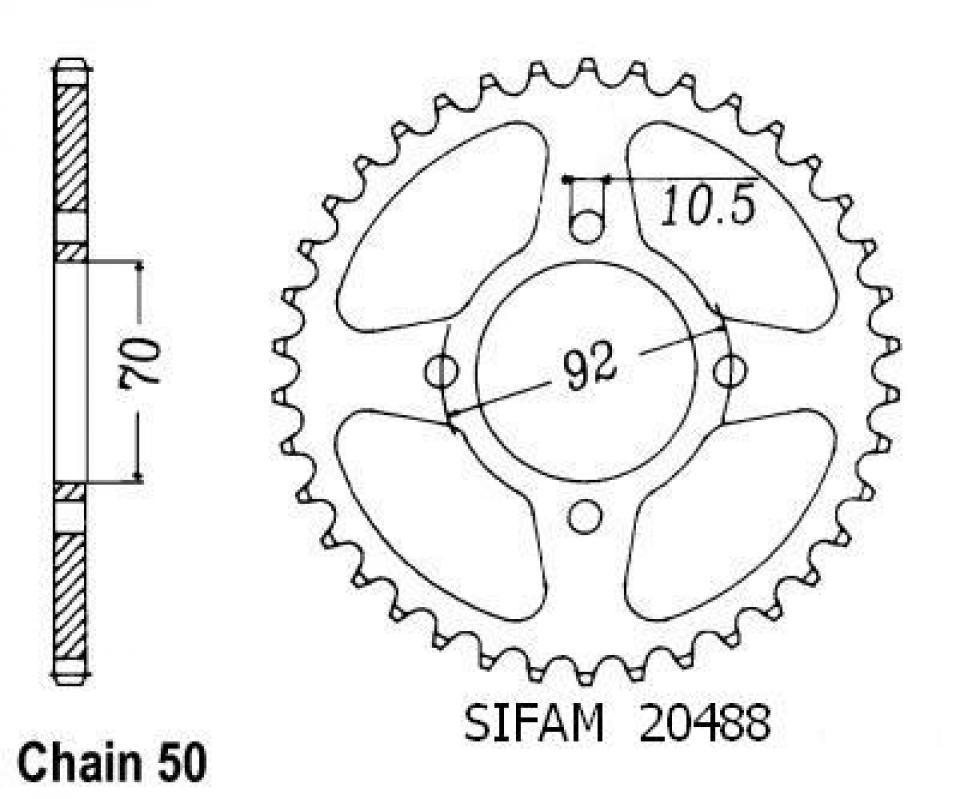 Couronne de transmission pour Kawasaki Z 2 Cyl