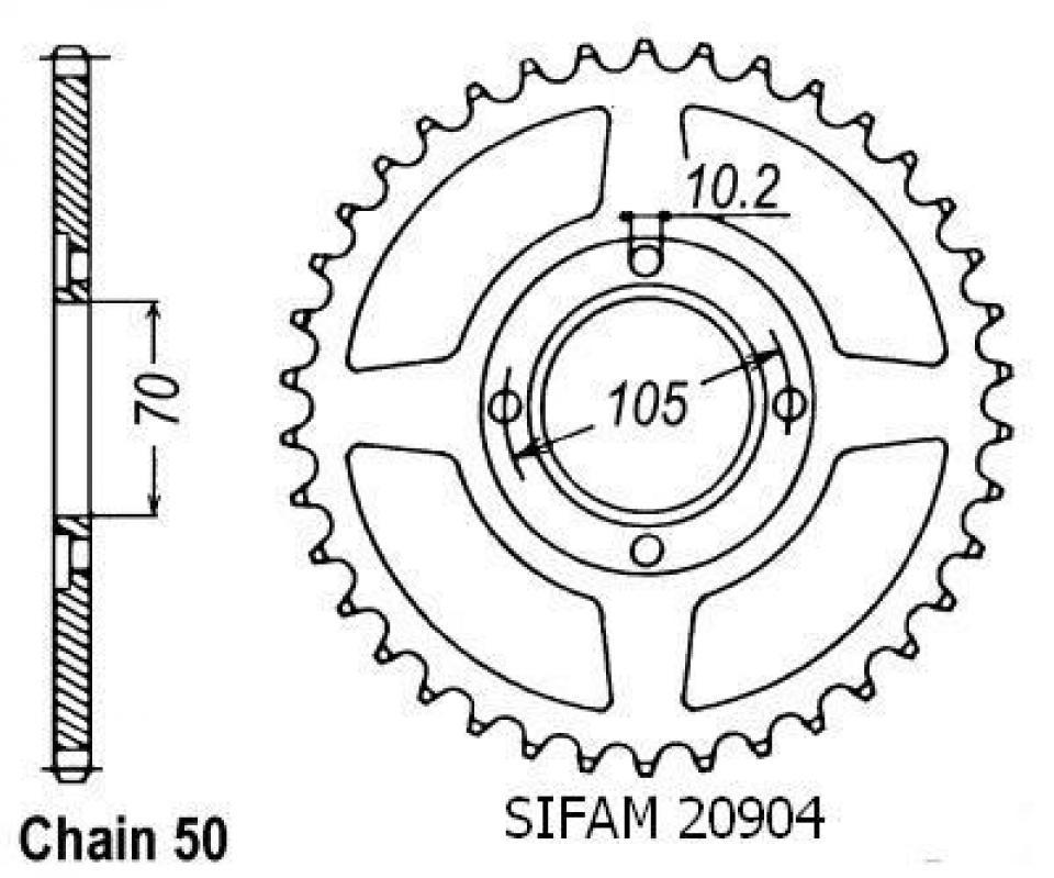 Couronne de transmission pour Honda Cb K4 F