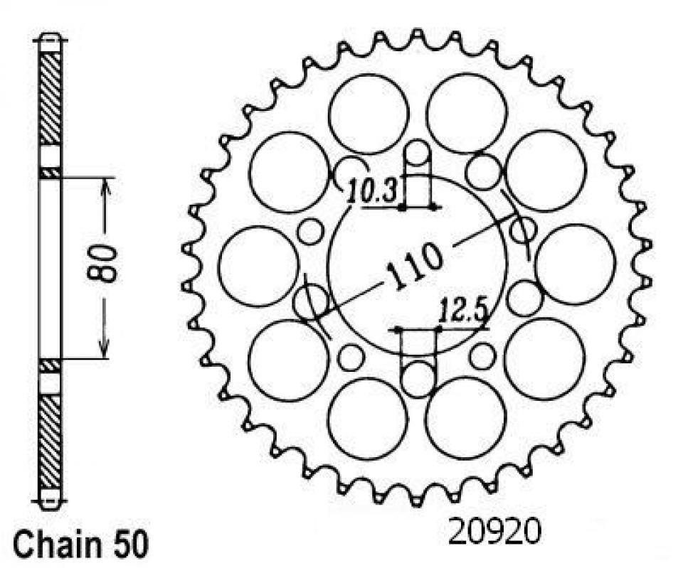 Couronne de transmission Sifam pour Moto Honda 400 Vf F Fd 1983 à 1986 Neuf