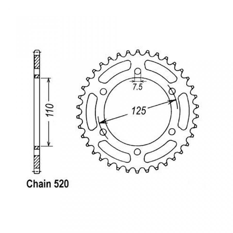 Couronne de transmission Sifam pour moto Cagiva 125 Blues 1987 à 1995 Neuf