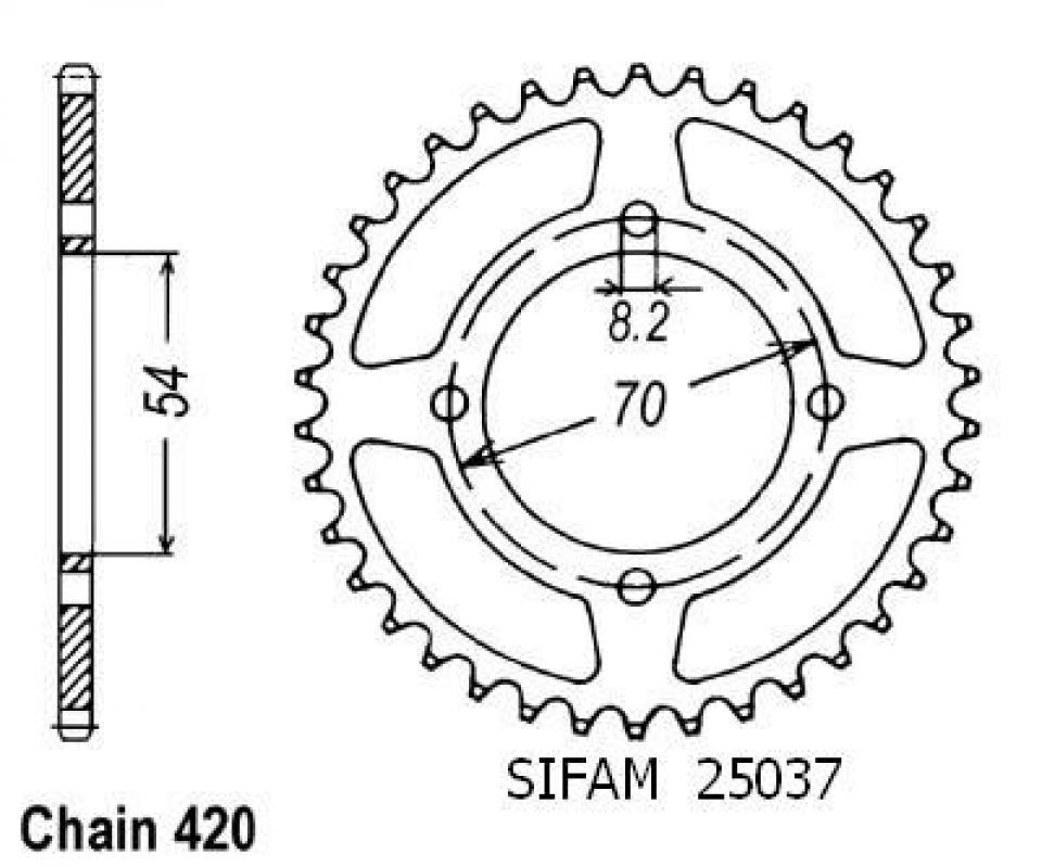 Couronne de transmission pour Honda C Z