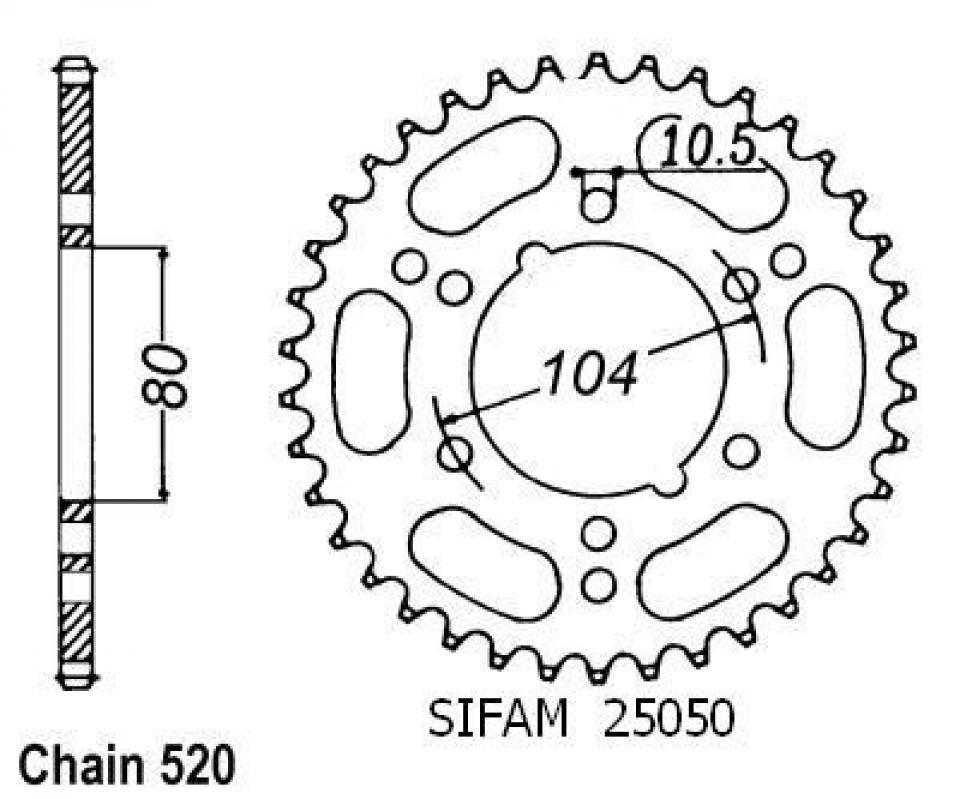 photo piece : Couronne de transmission->Kawasaki ZX GPZ