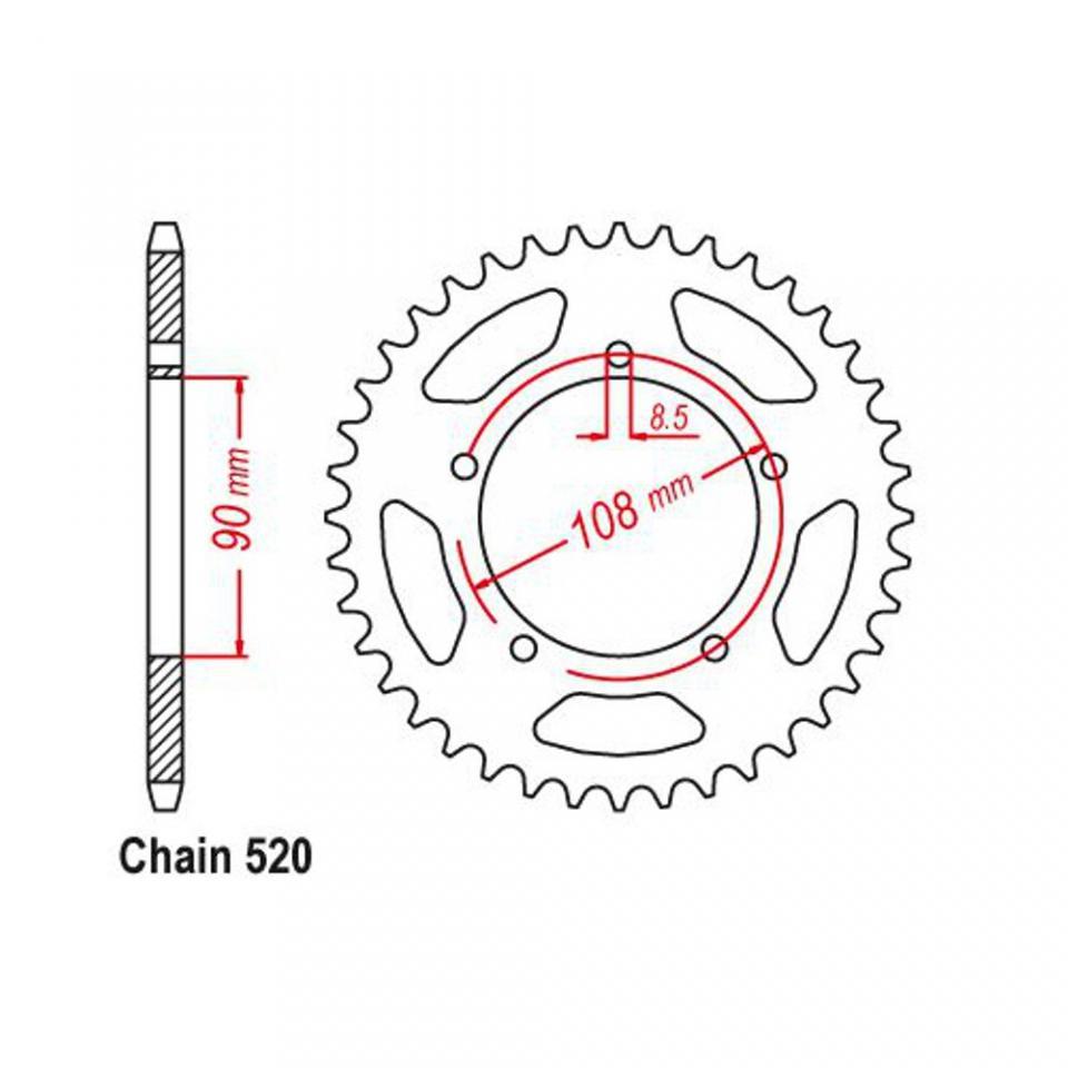 Couronne de transmission Sifam pour Moto MZ 660 Skorpion Tour/Traveller 1995 à 2001 Neuf