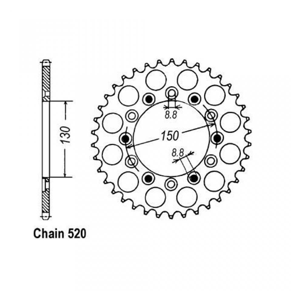 Couronne de transmission Sifam pour Moto Honda 500 XR R 1981 à 1985 Neuf