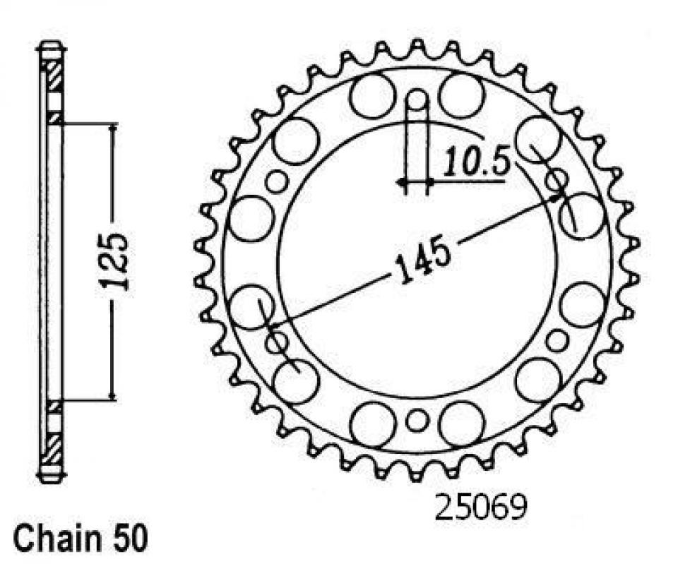 Couronne de transmission pour Yamaha Fzx Fazer