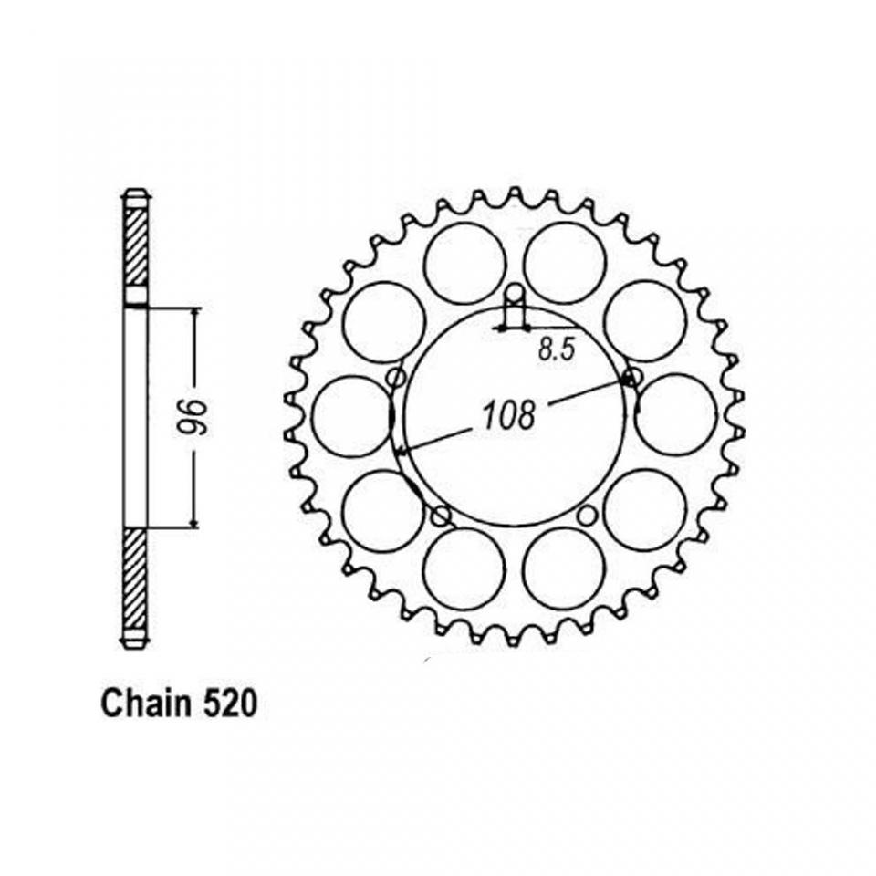 Couronne transmission Sifam pour moto Aprilia 125 Tuareg Wind 1988 à 1992 Neuf