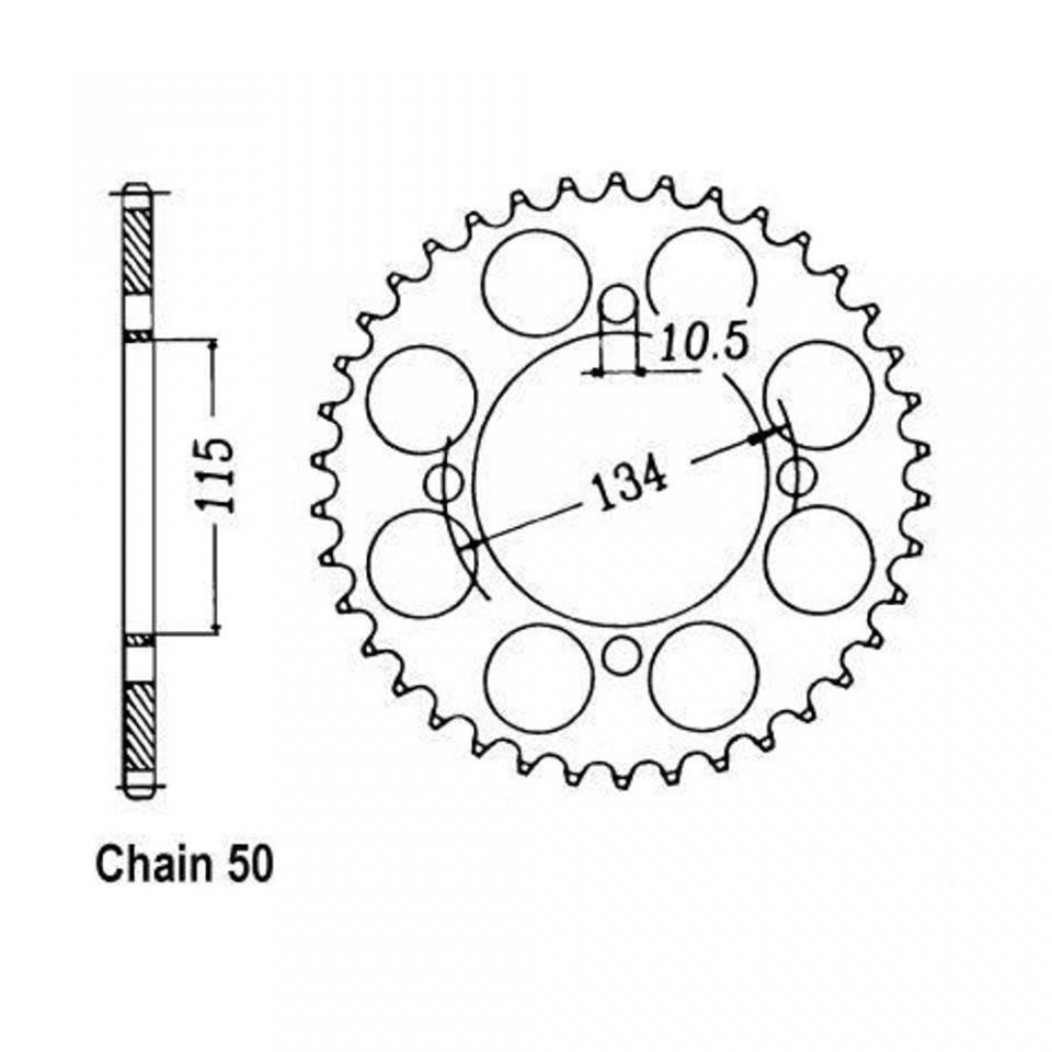 Couronne transmission Sifam pour moto Cagiva 750 Elefant 1987 à 1989 46 dts P530