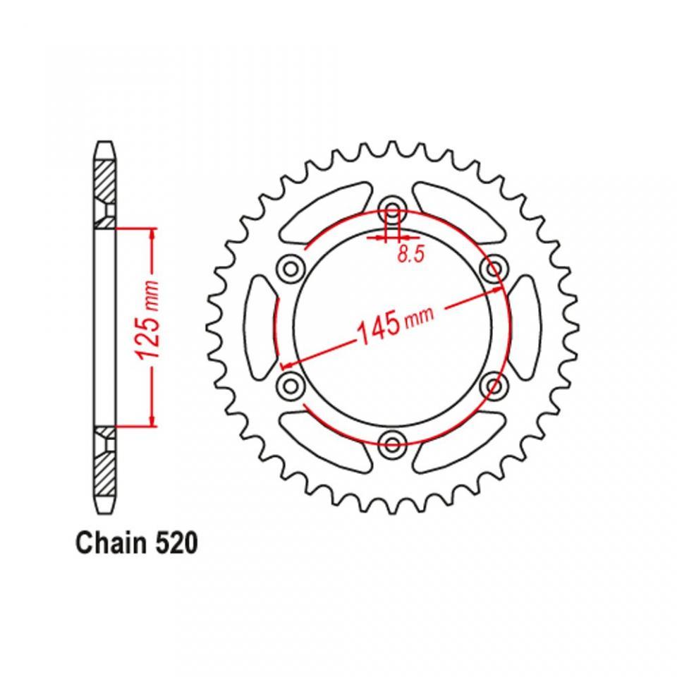 Couronne de transmission Sifam pour moto Cagiva 125 W8 1991 à 1997 44 dts P520