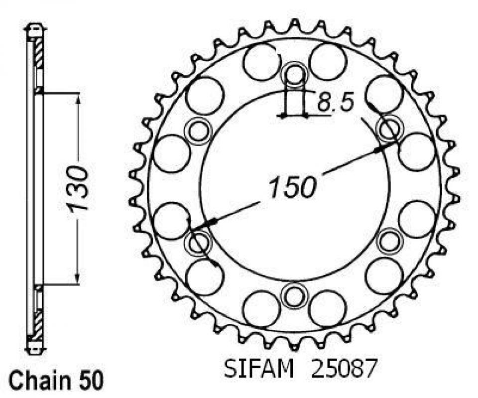 photo piece : Couronne de transmission->Honda Ns R