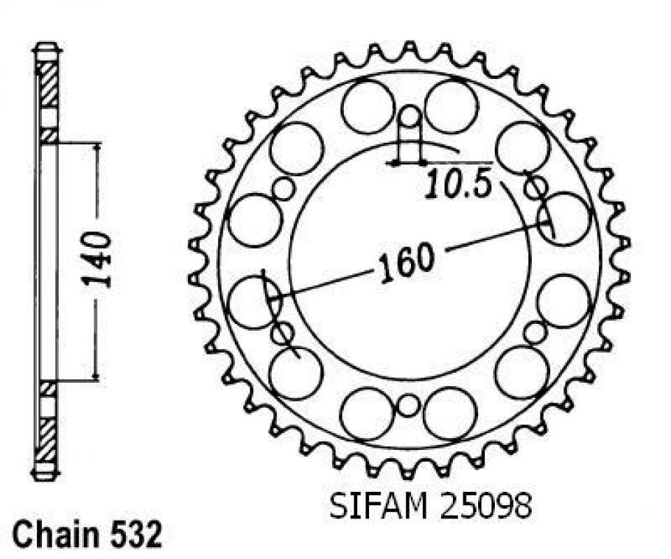 Couronne de transmission pour Kawasaki ZX Tomcat