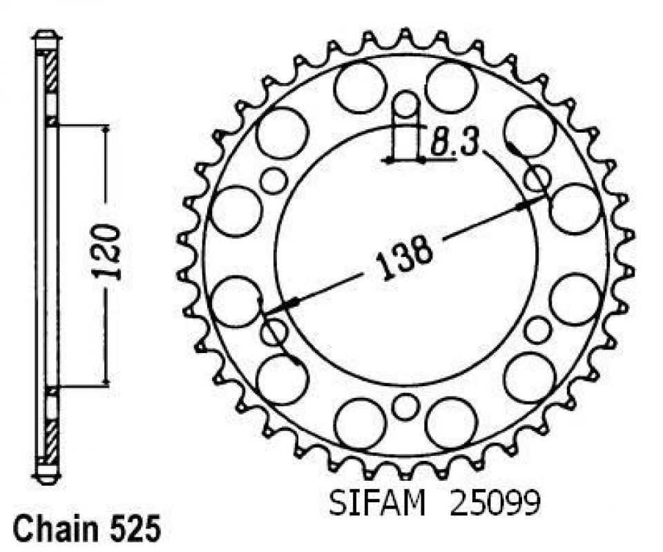 Couronne de transmission pour Honda Vfr R