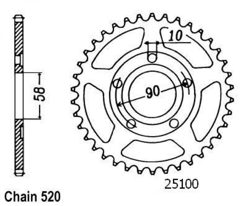 Couronne de transmission pour Honda Nsr R