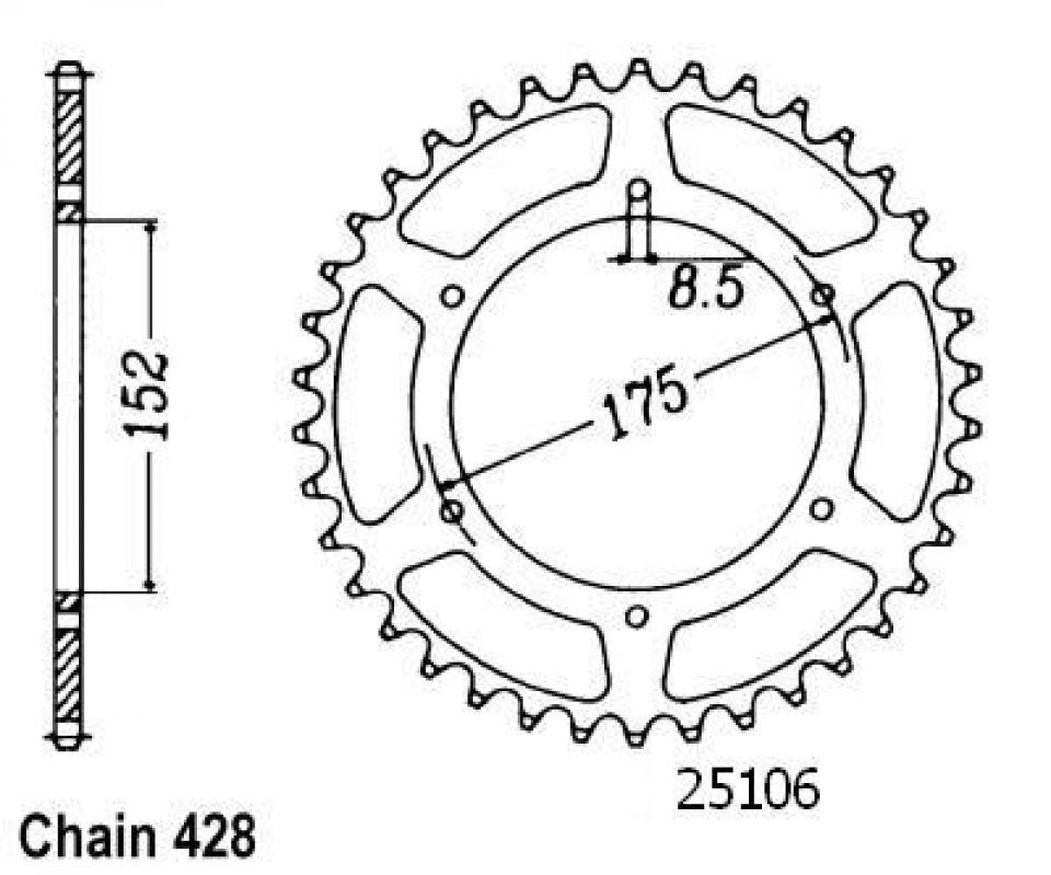 Couronne de transmission Sifam pour Moto Yamaha 125 Wr X 2009 à 2018 53 dents pas 428 Neuf