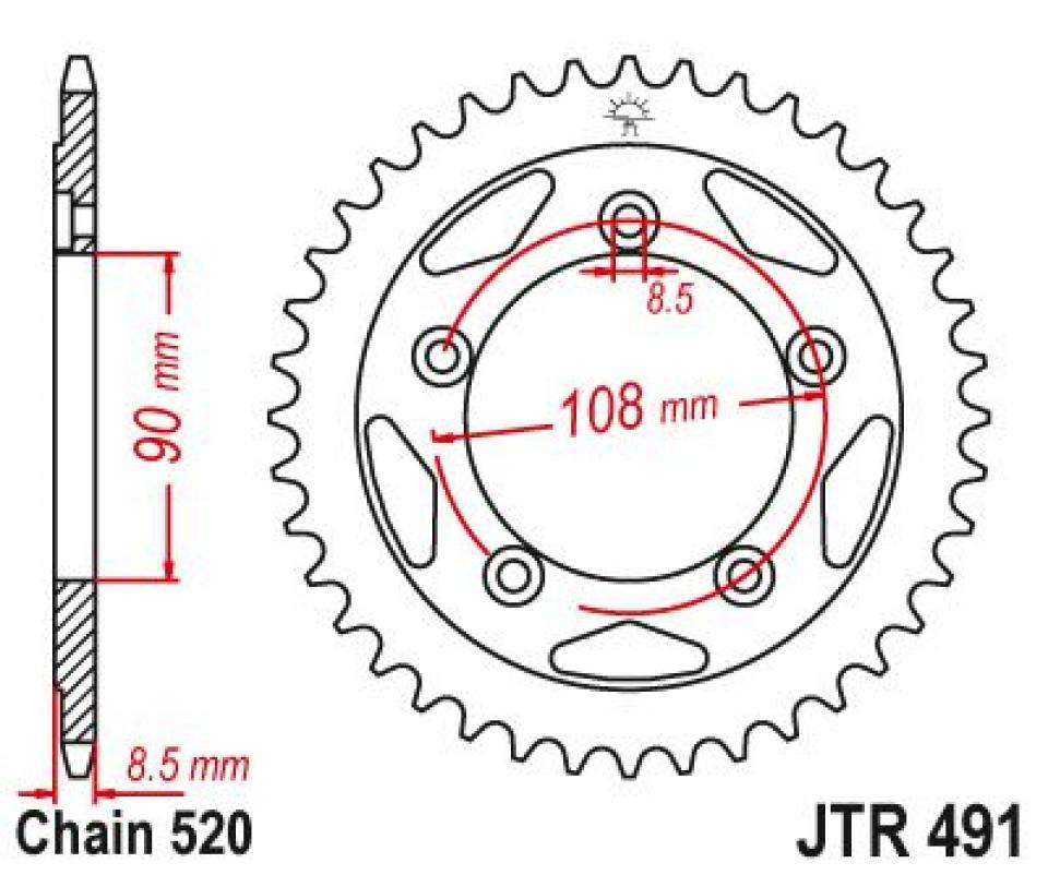 Couronne de transmission pour Ducati Paso