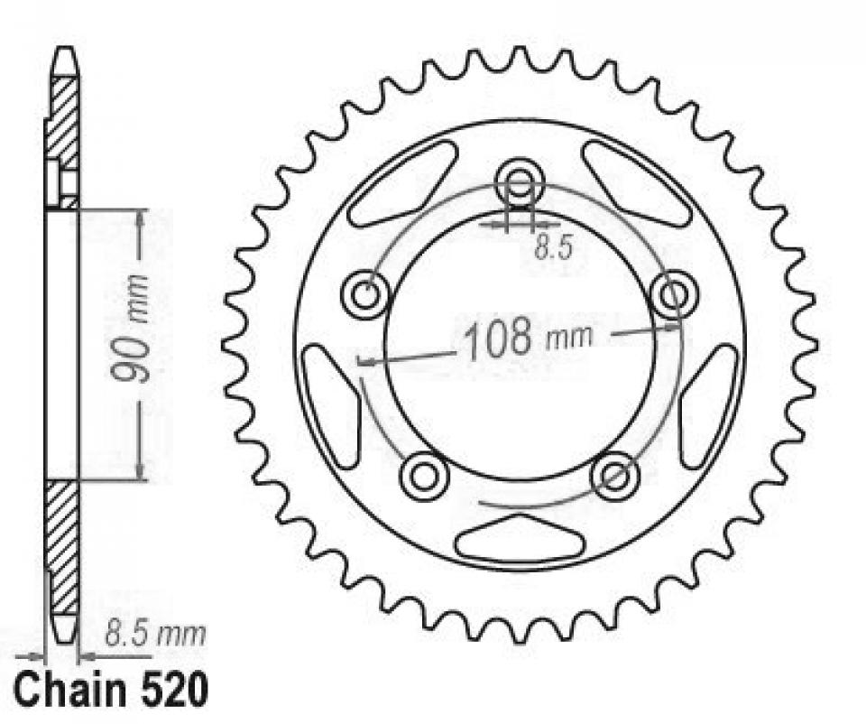 Couronne de transmission Sifam pour Moto Ducati 750 Paso 1986 à 1992 Neuf