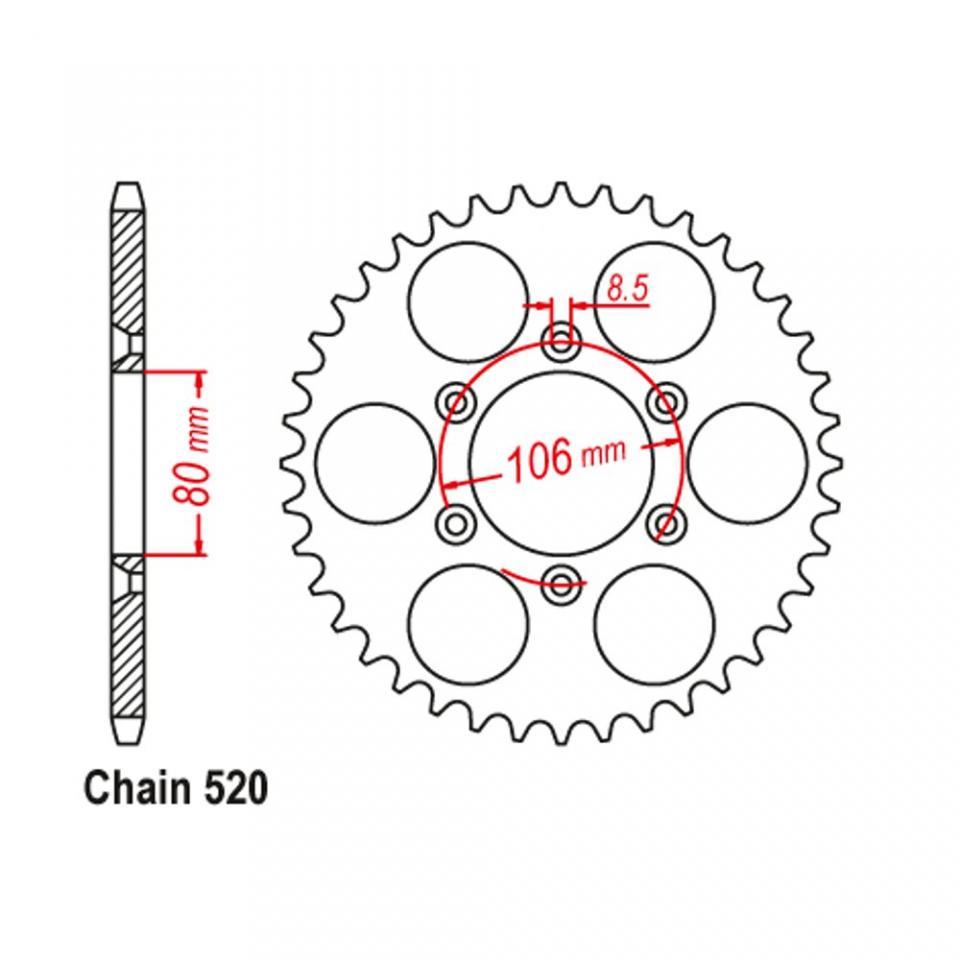 Couronne transmission Sifam pour moto Aprilia 125 MX SM 2003 à 2007 45 dts P520