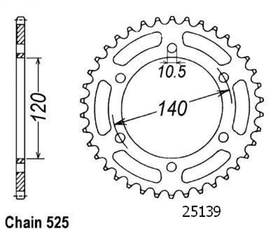 Couronne de transmission Sifam pour Moto Suzuki 600 Gsx-R 1998 à 2000 46 dents pas 525 Neuf