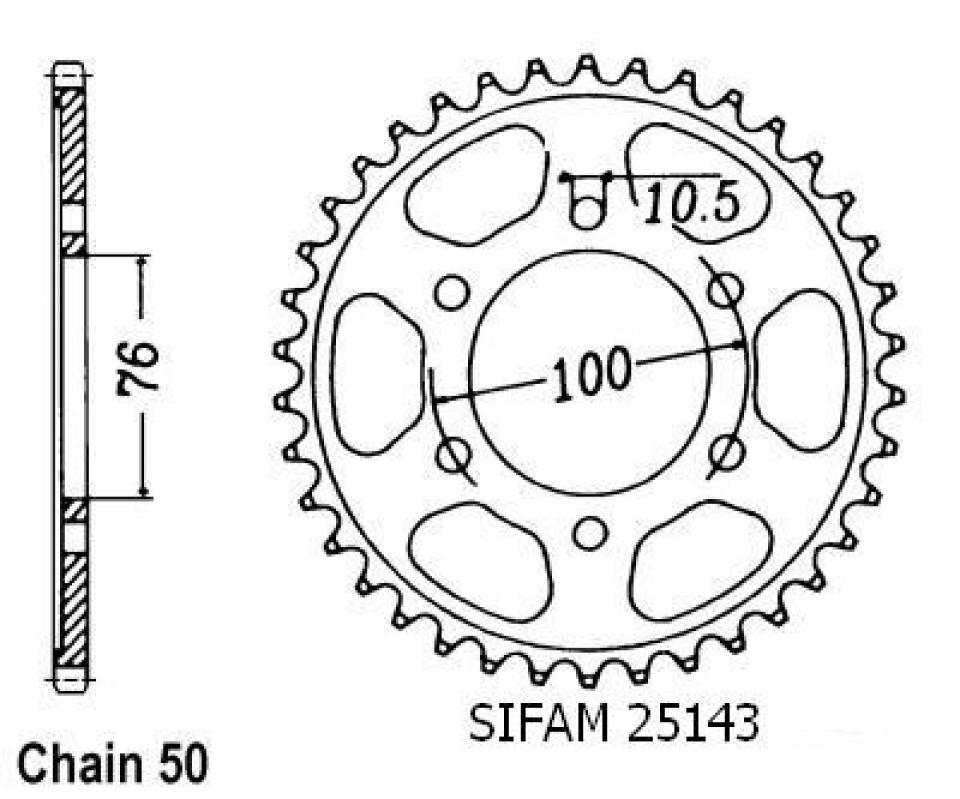 Couronne de transmission Sifam pour Moto Suzuki 900 RF R 1994 à 1998 Neuf