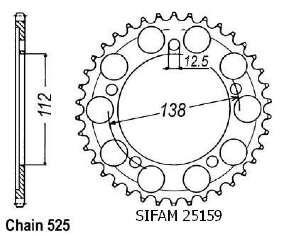 Couronne de transmission Sifam pour Moto Neuf