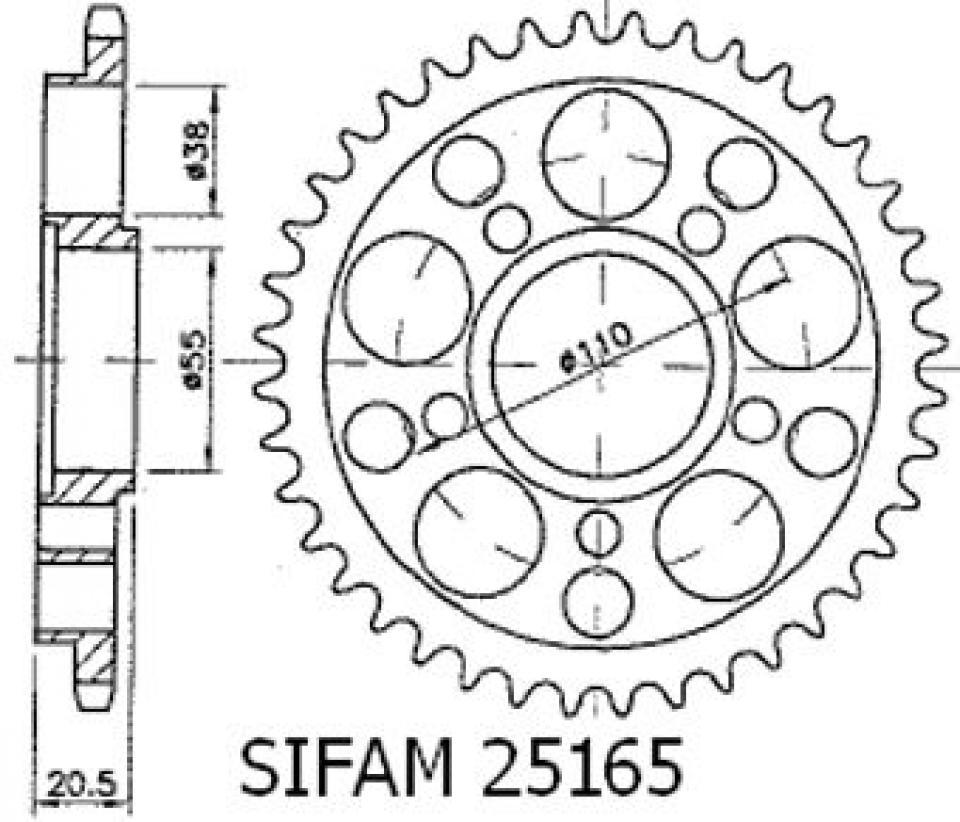 Couronne de transmission Sifam pour Moto Ducati 998 S Superbike 2002 Neuf