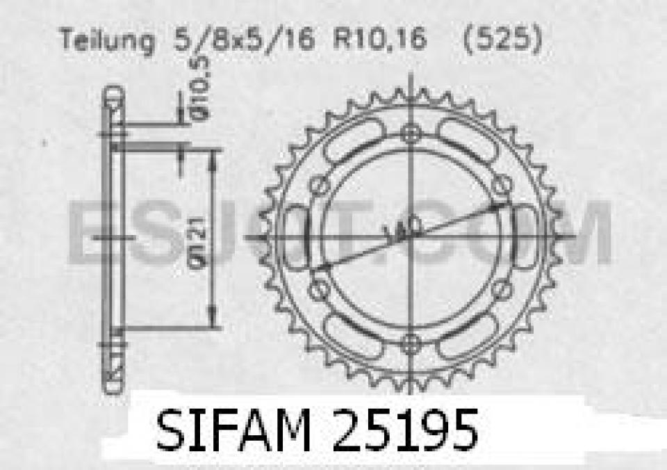 Couronne de transmission Sifam pour Moto Cagiva 650 Raptor V-Raptor 2001 à 2007 Neuf