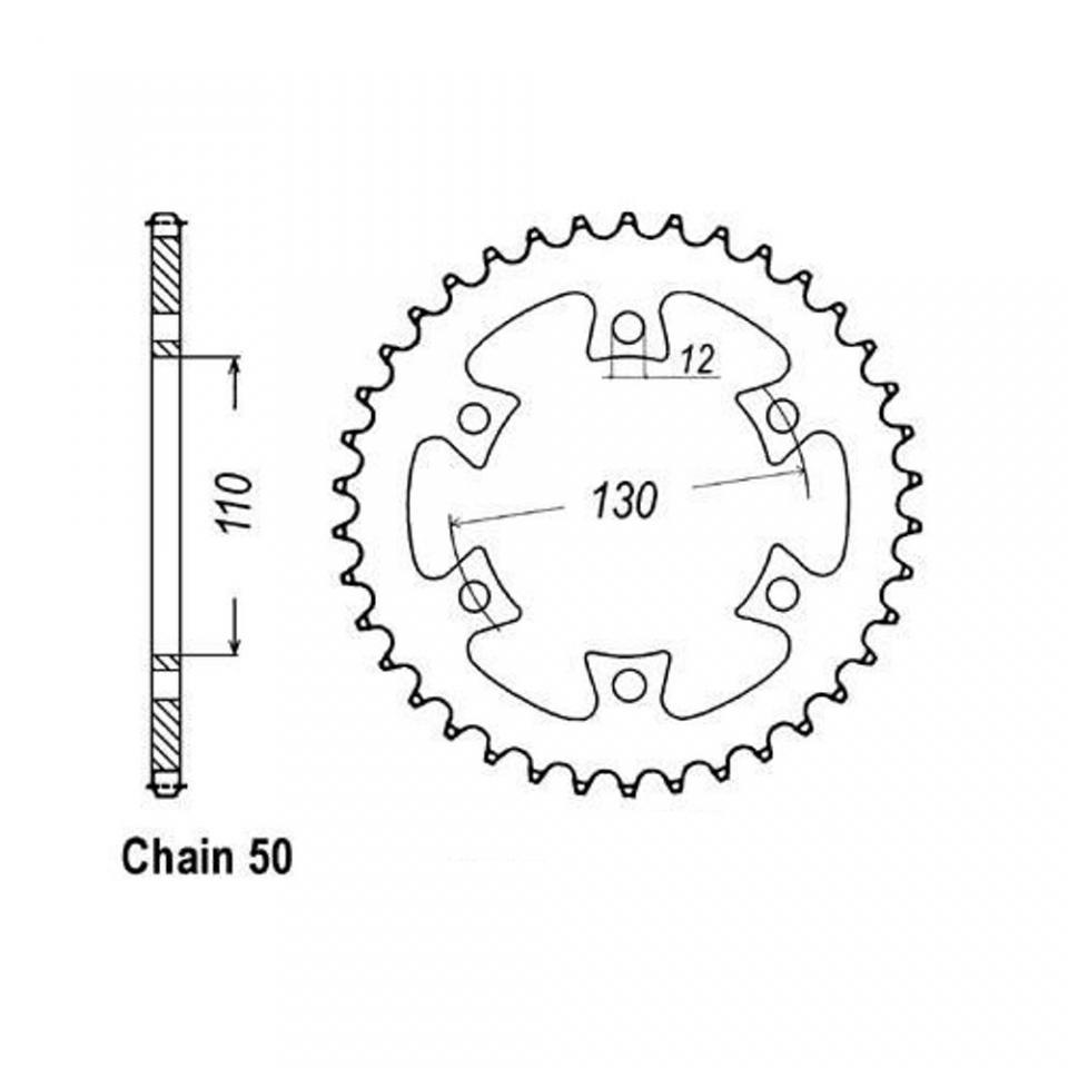 Couronne de transmission Sifam pour quad Bombardier 650 Ds 4X2 2000 à 2003 Neuf
