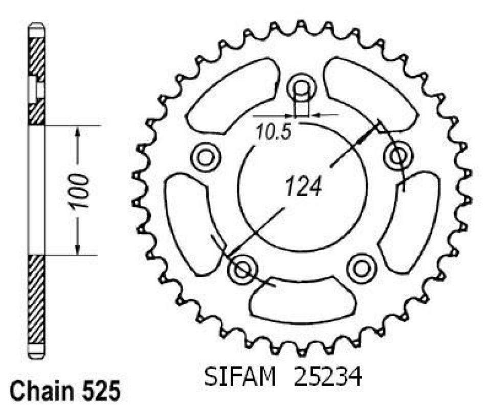 Couronne de transmission Sifam pour Moto Ducati 749 Biposto 2003 à 2006 Neuf