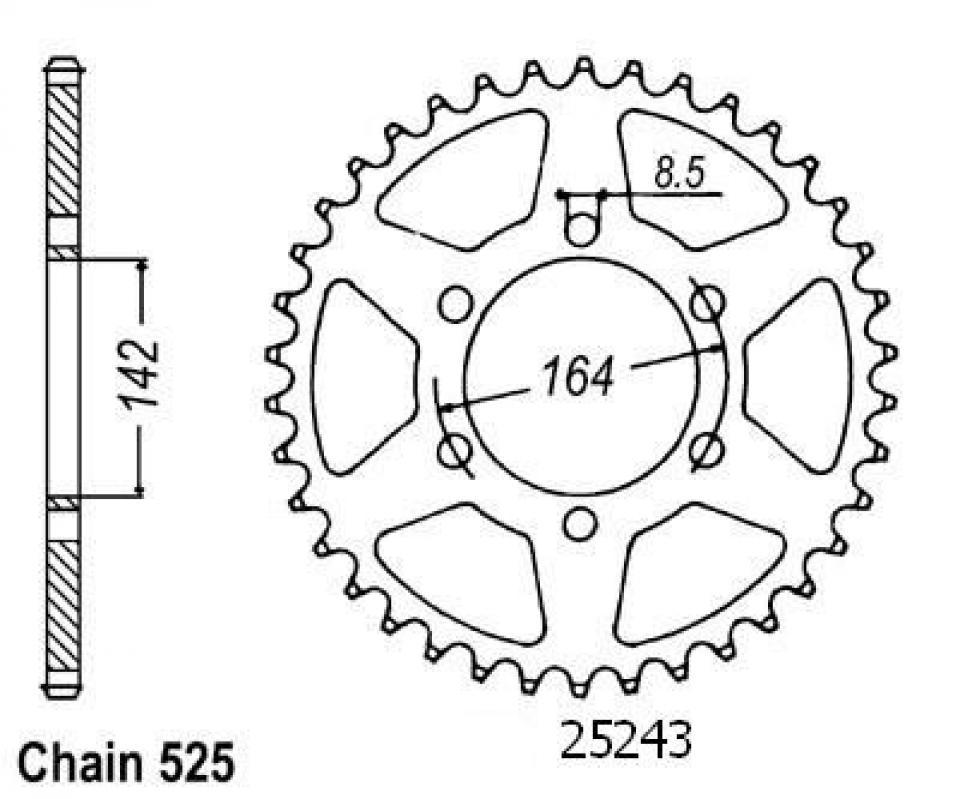 Couronne de transmission Sifam pour Moto Hyosung 650 Gt Comet R/S 2004 à 2006 Neuf