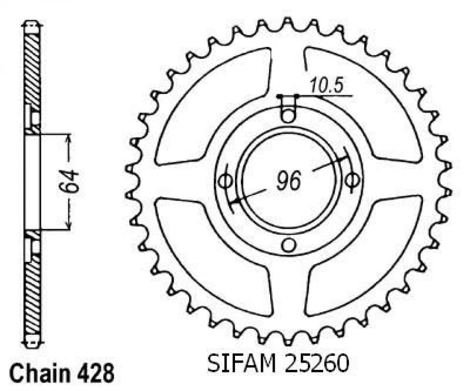 Couronne de transmission pour Honda Cg Es