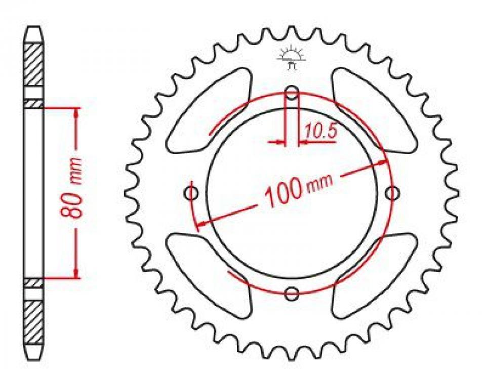 Couronne de transmission Esjot pour Moto Suzuki 125 GZ Marauder 1998 à 2011 45 dents pas 428 Neuf
