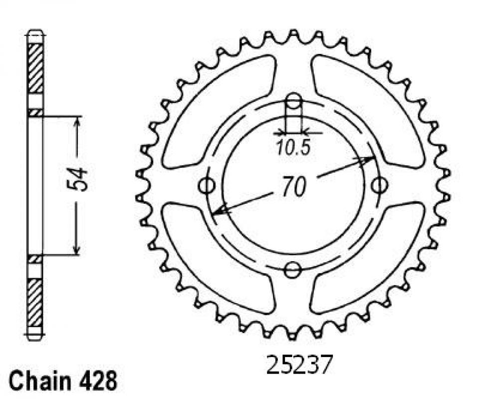 Couronne de transmission Esjot pour Moto Honda 125 Cbr R 2004 à 2009 Neuf