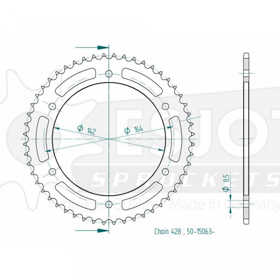 Couronne de transmission Esjot pour moto Hyosung 125 GT Comet 2004 à 2012 52 dts