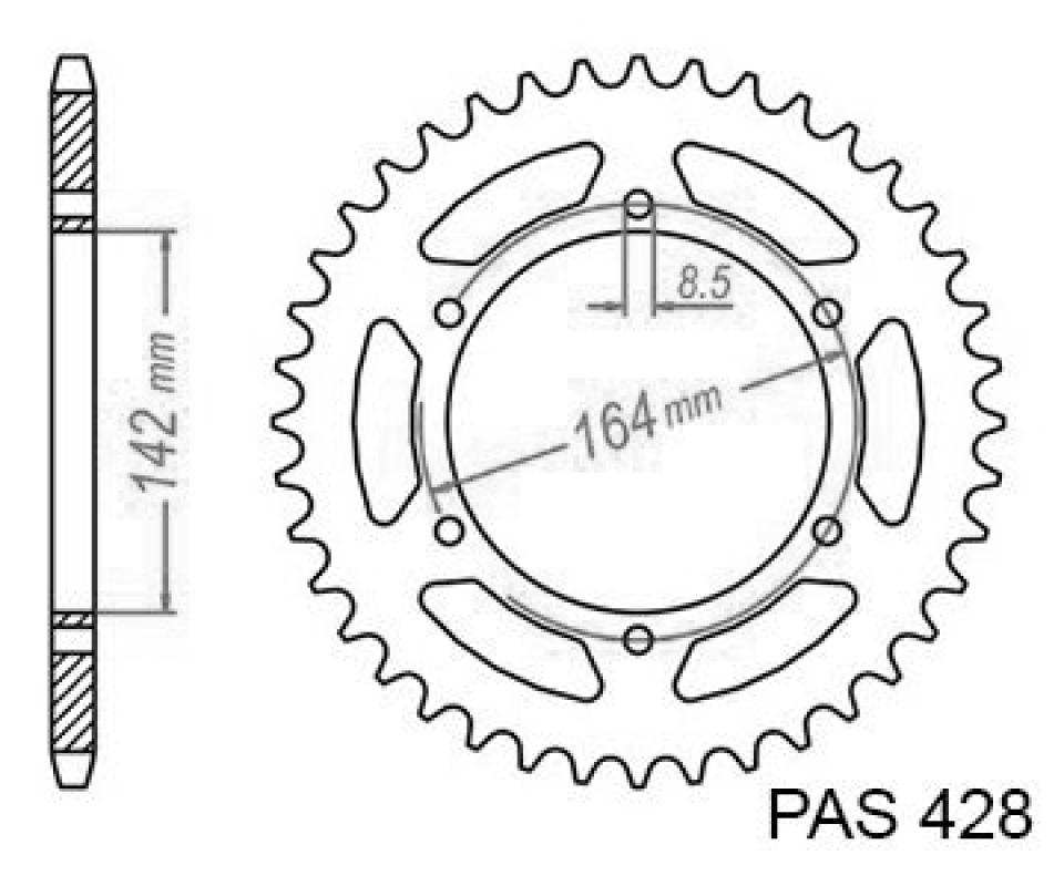 Couronne de transmission Esjot pour moto Hyosung 125 GT Comet 2004 à 2012 52 dts