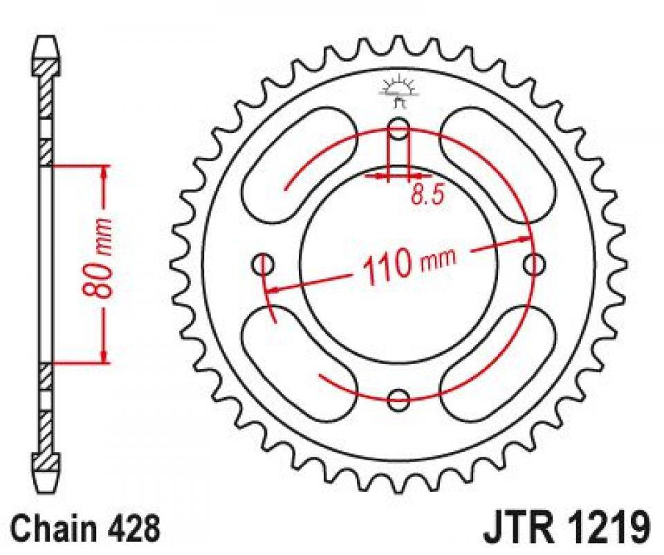 Couronne de transmission pour Honda CBF