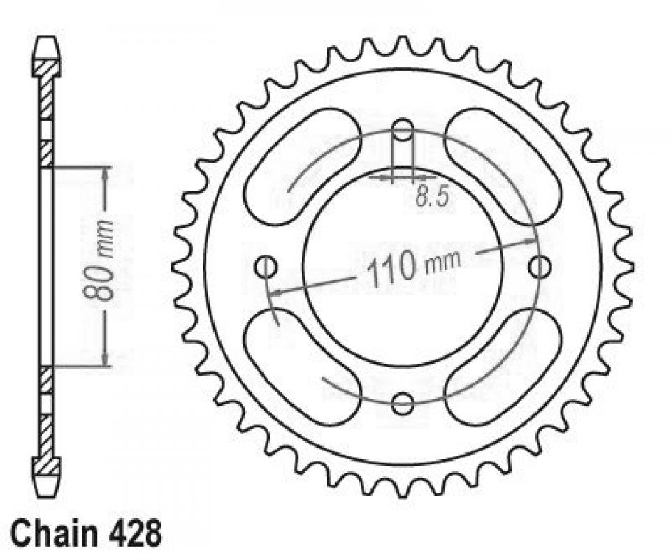 Couronne de transmission Esjot pour Moto Honda 125 CBF 2009 à 2014 Neuf