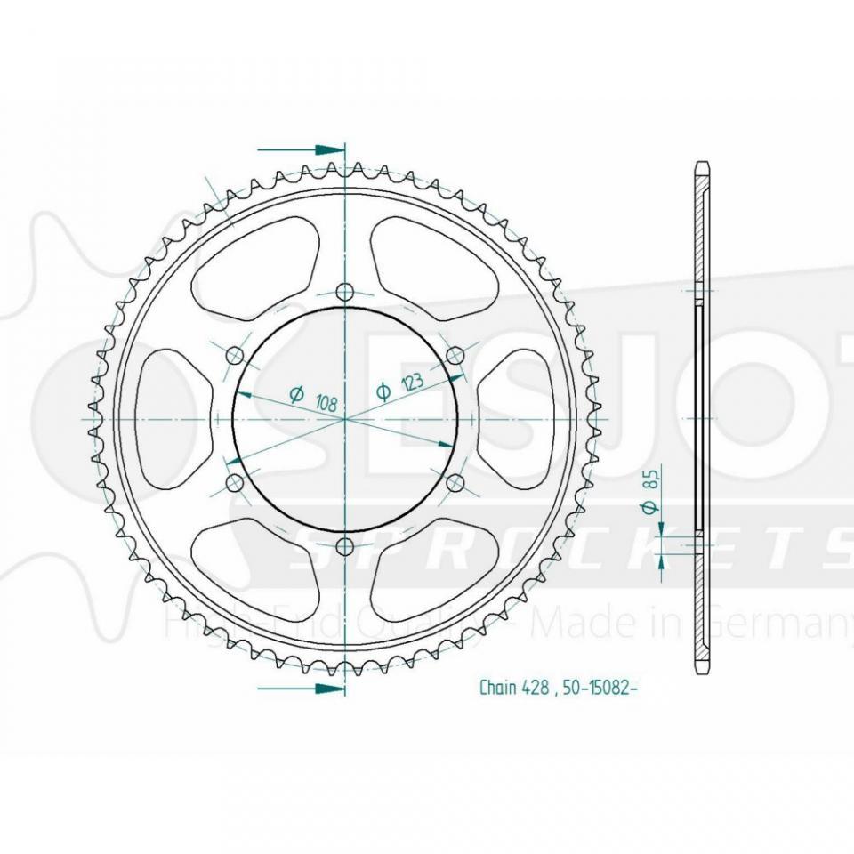 Couronne de transmission Esjot pour moto Aprilia 125 RS4 2011 à 2020 60 dts P428