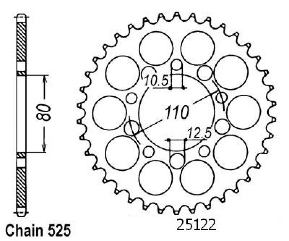 Couronne de transmission Esjot pour Moto Honda 500 Cb R/T 1994 à 1996 Neuf