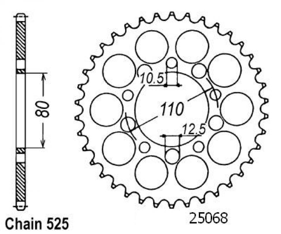 Couronne de transmission Esjot pour Moto Honda 600 Vt C Shadow 1989 à 1998 Neuf