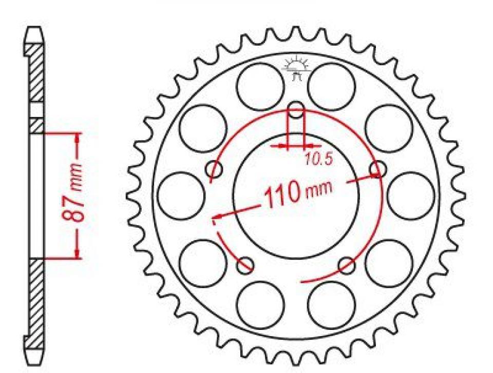 Couronne de transmission Esjot pour Moto Suzuki 650 Sv S 1999 à 2009 44 dents pas 525 Neuf