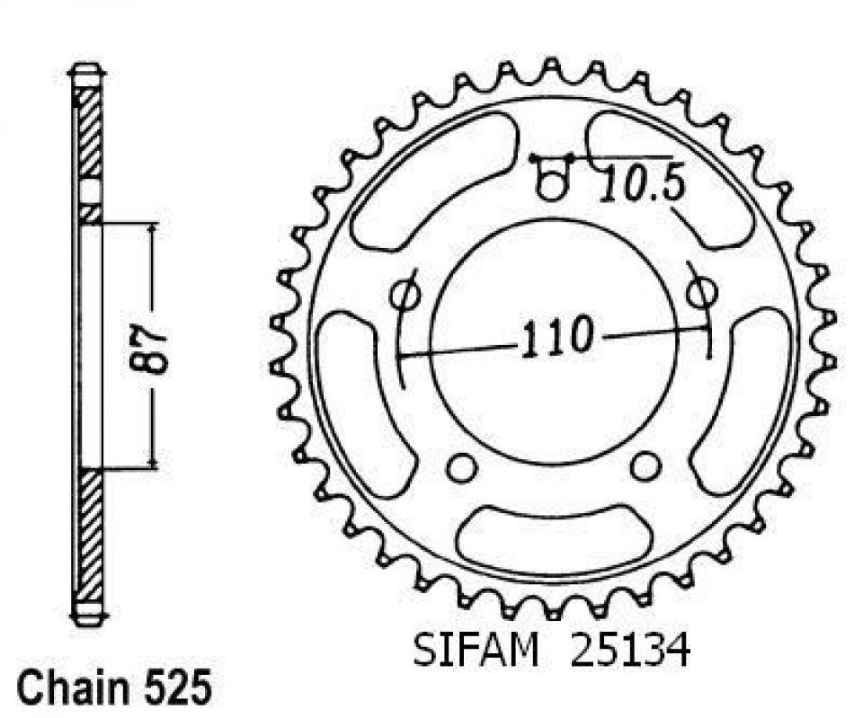 Couronne de transmission Esjot pour Moto Suzuki 400 GSF Bandit 1993 à 1995 Neuf
