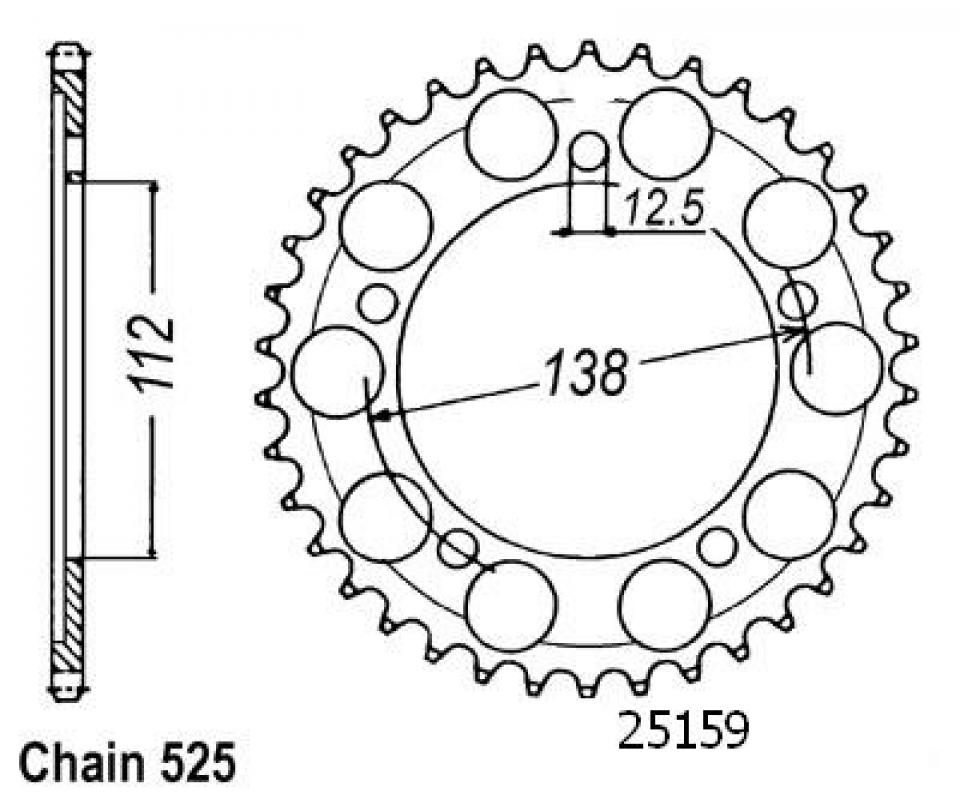 Couronne de transmission Esjot pour Moto Honda 750 Vt C Shadow 1997 à 2003 Neuf