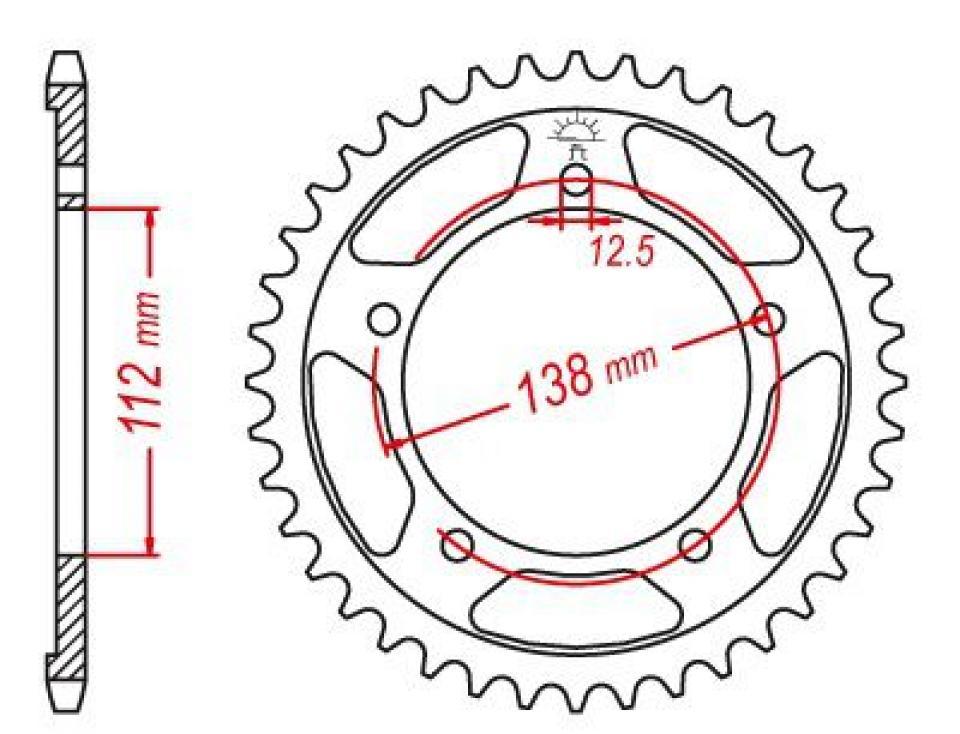 Couronne de transmission Esjot pour Moto Honda 600 Cbf N /Abs 2008 à 2013 Neuf