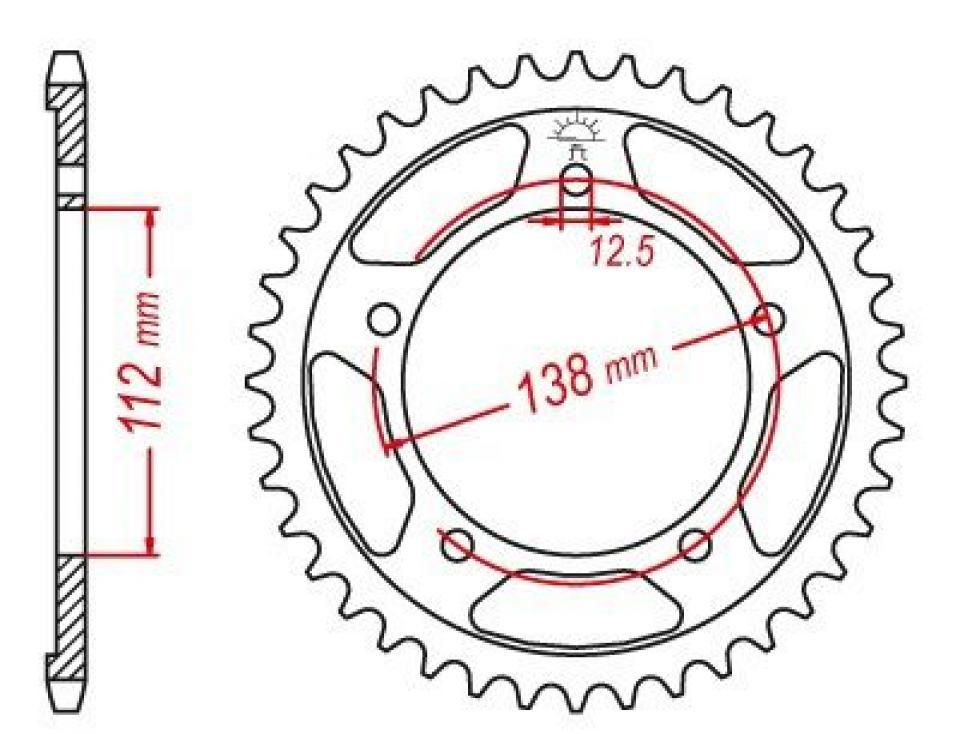 Couronne de transmission Esjot pour Moto Honda 650 CB R NEO SPORTS CAFE 2019 à 2022 Neuf