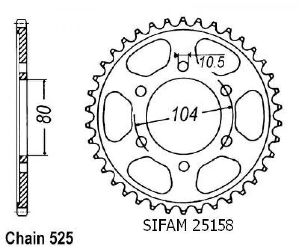 Couronne de transmission Esjot pour Moto Kawasaki 1000 Zx-10 R Ninja 2008 à 2010 Neuf