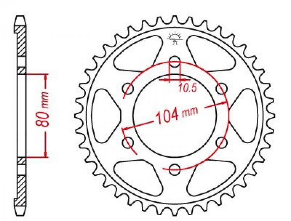Couronne de transmission pour Kawasaki Z