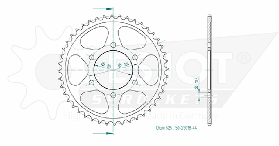 Couronne de transmission Esjot pour Moto Kawasaki 900 Z Abs A2 Euro4 2017 à 2024 Neuf