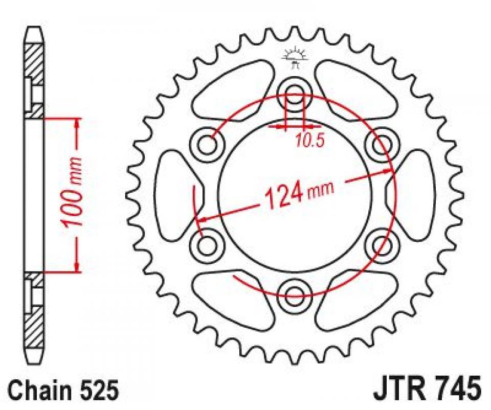 Couronne de transmission Esjot pour Moto Ducati 1000 Monster Ie 2003 à 2005 Neuf