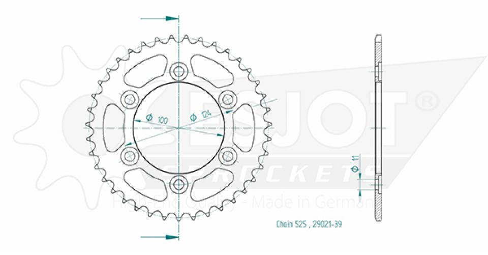 Couronne de transmission Esjot pour Moto Ducati 1000 Monster Ie 2003 à 2005 Neuf